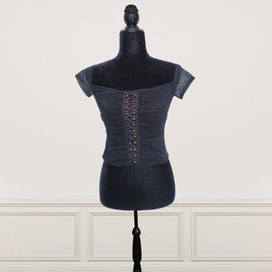 Black Guess by Marciano Corset Lace Top
